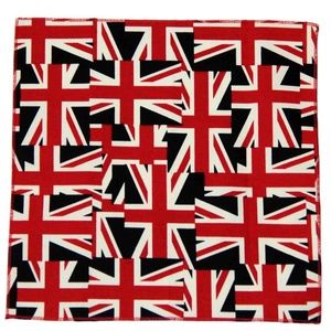 British Union Jack Flag England Pocket Square Cotton Men's